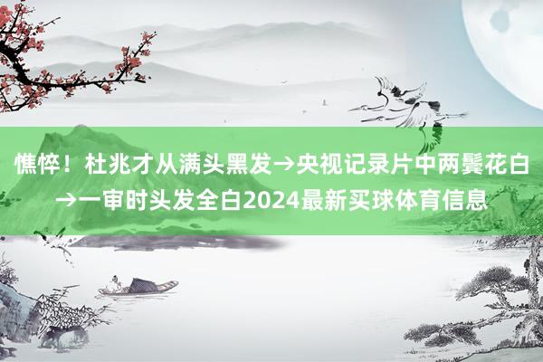 憔悴！杜兆才从满头黑发→央视记录片中两鬓花白→一审时头发全白2024最新买球体育信息