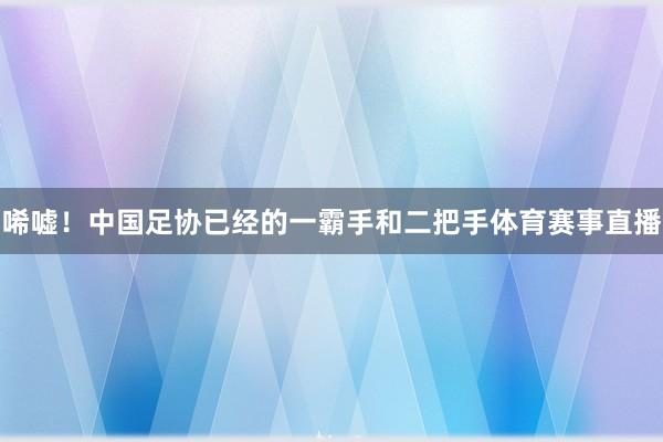 唏嘘！中国足协已经的一霸手和二把手体育赛事直播