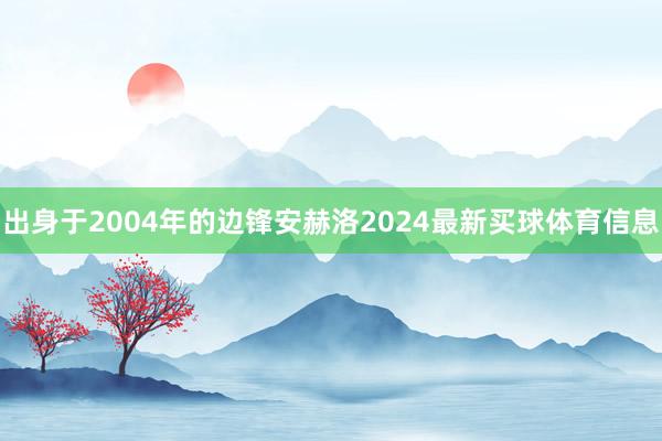 出身于2004年的边锋安赫洛2024最新买球体育信息