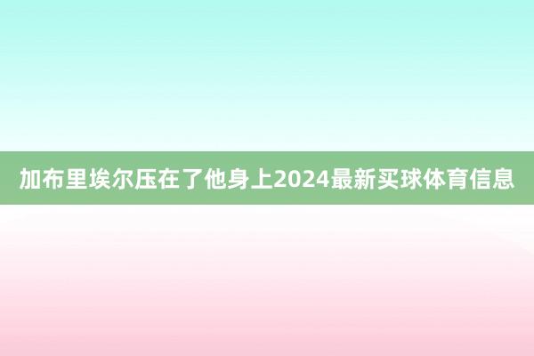 加布里埃尔压在了他身上2024最新买球体育信息